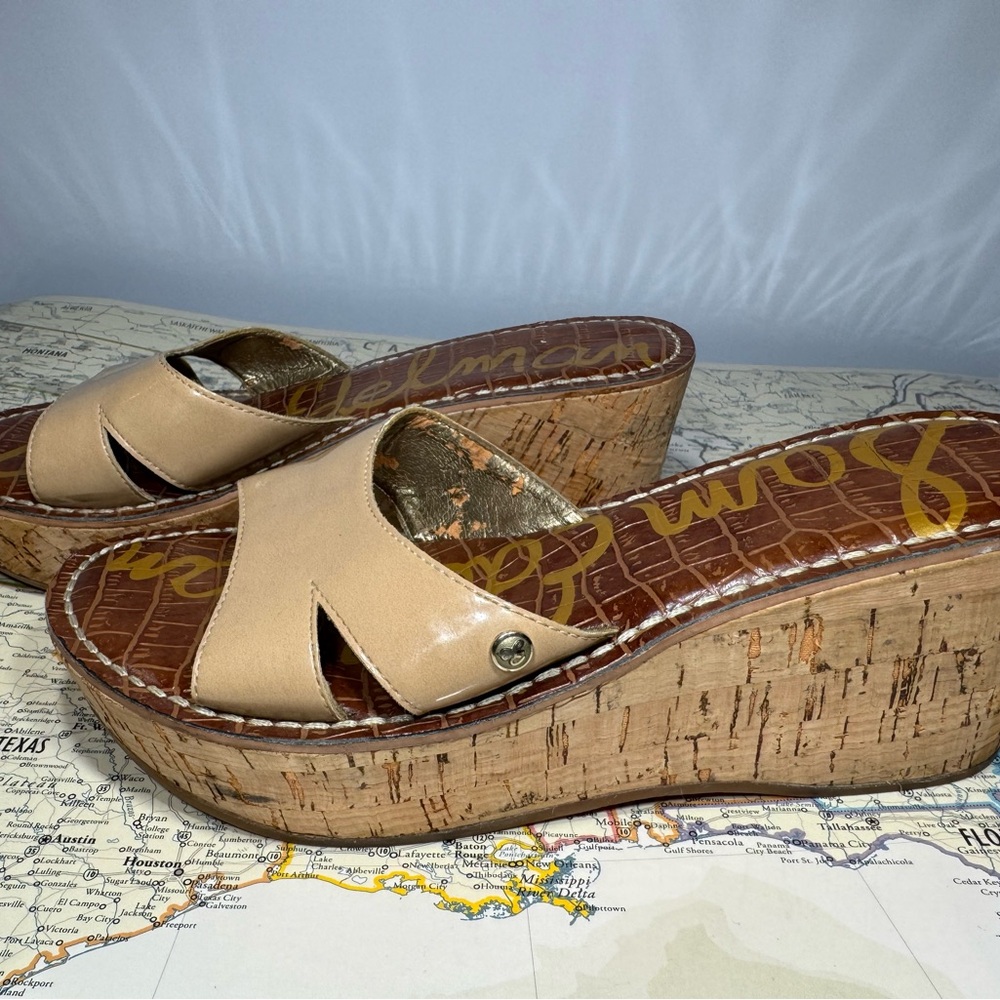 Sam Edelman Tan Cork Wedge Sandals